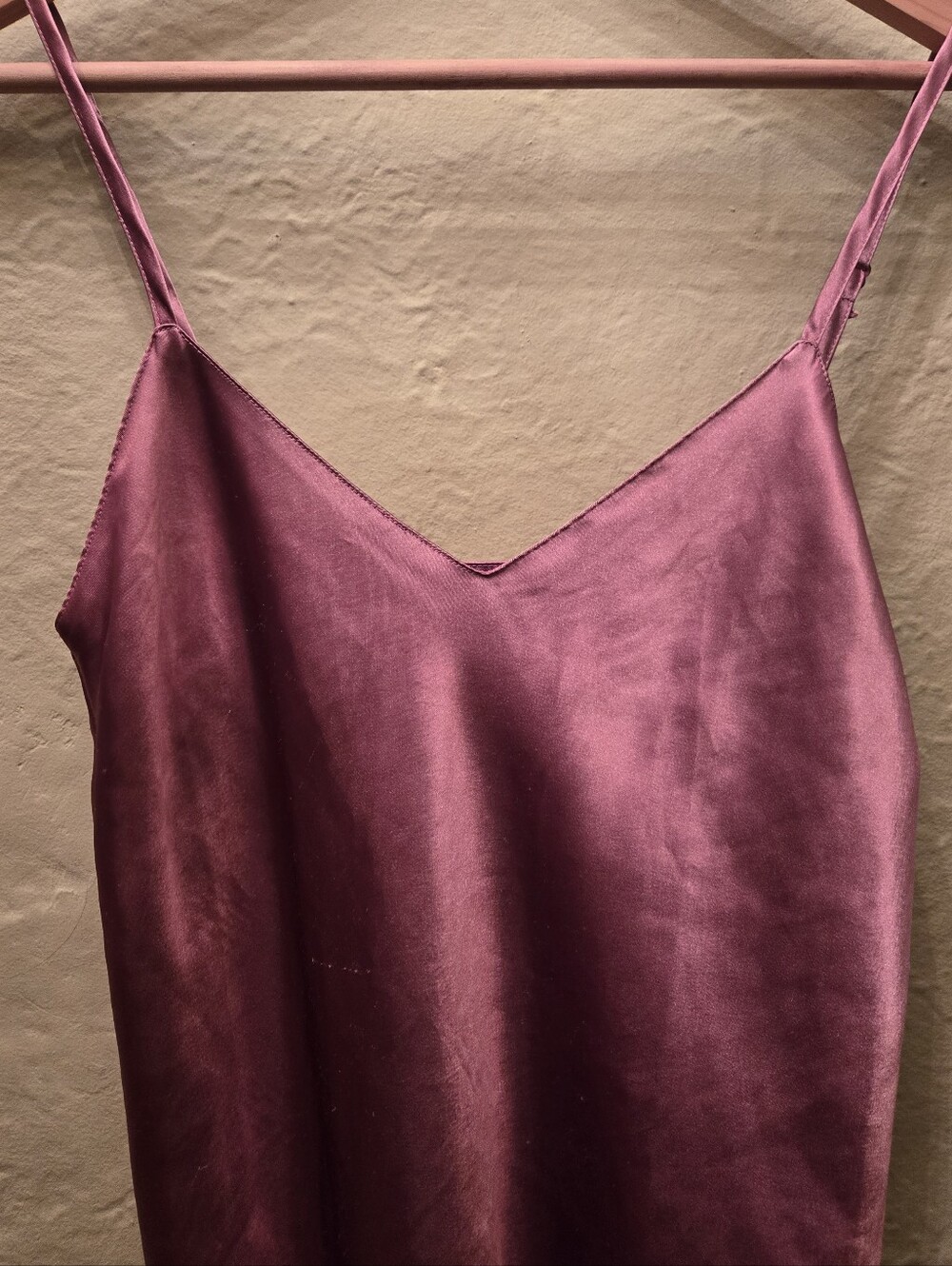 Vintage Satin Slip Dress Purple Mauve Bias Cut Nightgown Y2K - Picture 2 of 8